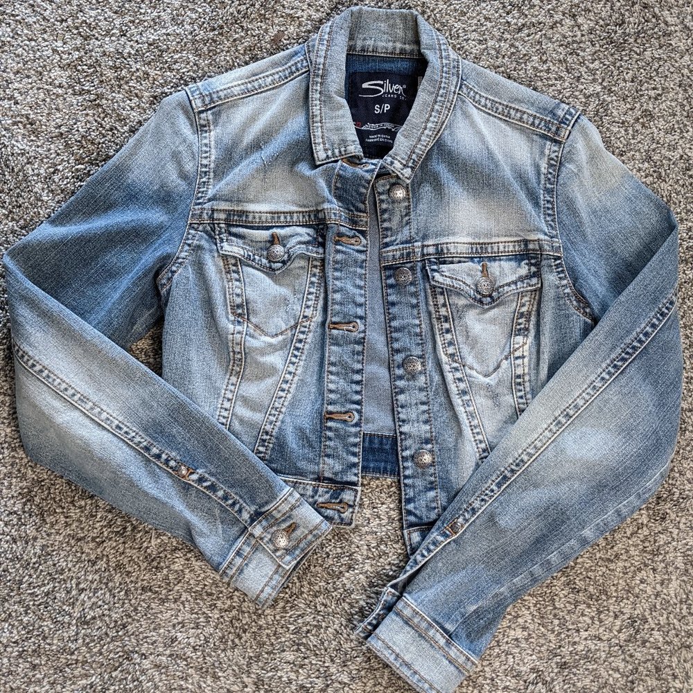Silver Jeans Lightly Distressed Denim Jacket